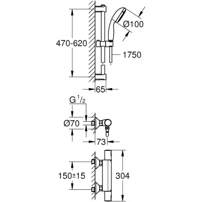 Grohe QuickFix Thermostat-Brausebatterie Precision Startmit Brausegarnitur 6 Grohe QuickFix Thermostat-Brausebatterie Precision Startmit Brausegarnitur – Bild 4