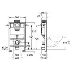 Grohe Rapid SL Für Wand-WC Mit Spülkasten 6 - 9 -Grohe 20 grohe rapid fuer wandwc