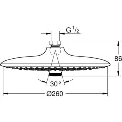 Grohe QuickFix Kopfbrause Vitalio Joy 260 -Grohe 260 kopfbrause mazeichnung