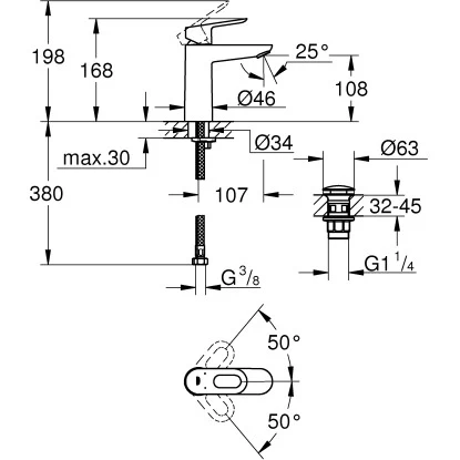 Grohe QuickFix Einhebel-Waschbeckenarmatur Start Loop M-Size 4 Grohe QuickFix Einhebel-Waschbeckenarmatur Start Loop M-Size – Bild 2