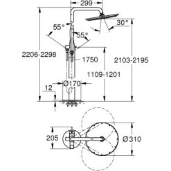 Grohe Einhand-Brausebatterie Essence Freistehendes Duschsystem Chrom 11 Grohe Einhand-Brausebatterie Essence Freistehendes Duschsystem Chrom -Grohe 4005176371509 4520 5