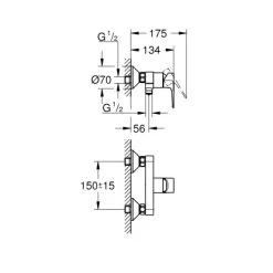 Grohe QuickFix Duscharmatur Start Loop Für Die Wandmontage -Grohe 4005176555930 23354001 5