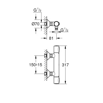 Grohe QuickFix Precision Flow Thermostat-Brausebatterie 1/2" 10 Grohe QuickFix Precision Flow Thermostat-Brausebatterie 1/2" – Bild 8