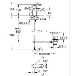 Grohe QuickFix Einhand-Waschtischbatterie Start Alira M-Size Chrom -Grohe 4005176768774 4520 VM 01