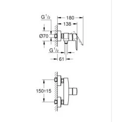 Grohe QuickFix Einhand-Duschbatterie Start Schwarz -Grohe 4005176782060 4520 VM 01