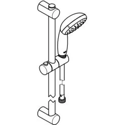 Grohe QuickFix Brausestangenset Vitalio Start 100 Schwarz 2 Strahlarten -Grohe 4005176782183 4520 AI 01