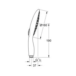 Grohe Handbrause Power & Soul 160 Chrom 4 Strahlarten 9 Grohe Handbrause Power & Soul 160 Chrom 4 Strahlarten -Grohe 402157 4520 GroheBrausen 3