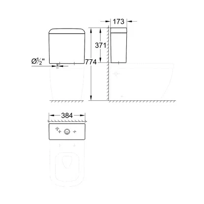 Grohe Aufsatz-Spülkasten Zulauf Verdeckt Euro Keramik Alpinweiß 5 Grohe Aufsatz-Spülkasten Zulauf Verdeckt Euro Keramik Alpinweiß – Bild 3