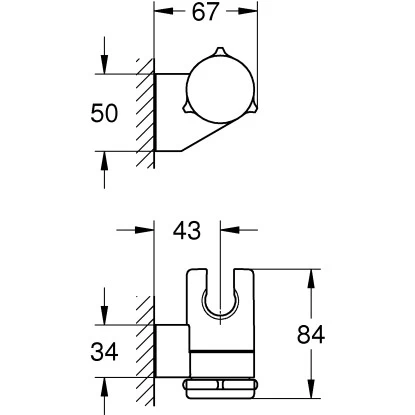 Grohe QuickFix Wandbrausehalter Vitalio Universal 4 Grohe QuickFix Wandbrausehalter Vitalio Universal – Bild 2