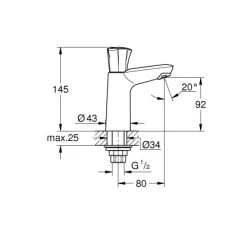 Grohe Standventil Costa Chrom Markierung Blau 5 Grohe Standventil Costa Chrom Markierung Blau -Grohe 518083 4520 100023018