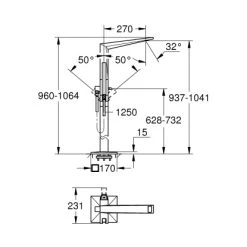 Grohe Wannenbatterie Allure Brilliant Bodenmontage Chrom -Grohe 518214 4520 1907992