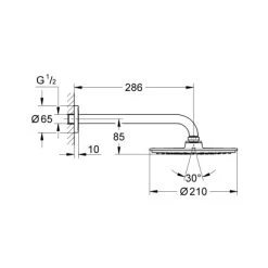 Grohe Kopfbrausenset Rainshower Cosmopolitan 210 Chrom Brausearm 286 Mm -Grohe 518481 4520 1790958