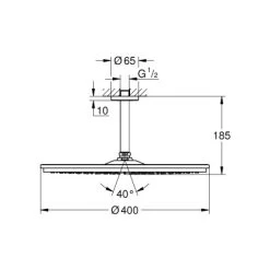 Grohe Kopfbrausenset Rainshower Cosmopolitan Chrom 400 Deckenauslass 142 Mm -Grohe 518523 4520 1866921