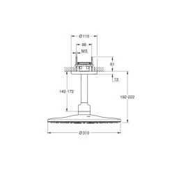 Grohe Kopfbrausenset Rainshower 310 Chrom Smartactive Deckenauslass 142 Mm -Grohe 518557 4520 100021692