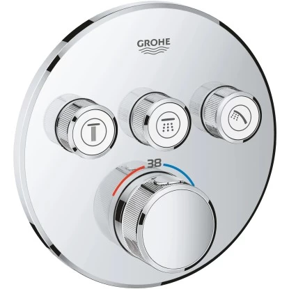 Grohe Thermostat Grohtherm SmartControl Mit 3 Absperrventilen Chrom Rund 3 Grohe Thermostat Grohtherm SmartControl Mit 3 Absperrventilen Chrom Rund