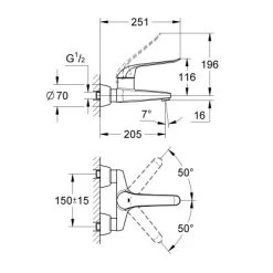 Grohe Einhand-Waschtischbatterie Euroeco Special Ausladung 20,5 Cm Chrom -Grohe 519012 4520 1600783