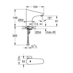 Grohe Infrarot-Elektronik Europlus E Mit Mischung Chrom -Grohe 519844 4520 2042243