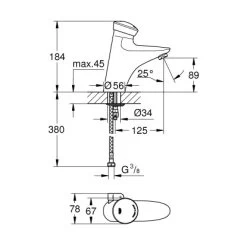 Grohe Selbstschluss-Waschtischbatterie Eurodisc SE Mit Mischung Chrom -Grohe 519847 4520 2010973