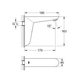 Grohe Infrarot-Elektronik Euroeco CE Ohne Mischung Chrom -Grohe 520011 4520 1477755