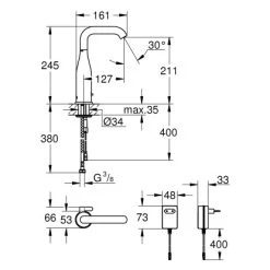 Grohe Infrarot-Elektronik Für Waschtisch Essence Emit Mischung Chrom -Grohe 520143 4520 2101765