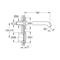 Grohe Infrarot-Elektronik Für Waschtisch-Wandarmatur Essence E Chrom -Grohe 520145 4520 2108683