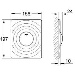 Grohe Abdeckplatte Surf 1-Mengen-Betätigung Chrom -Grohe 5207253 4520 1279009 1