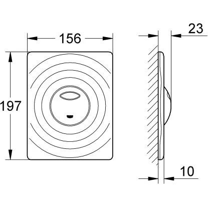Grohe Abdeckplatte Surf 2-Mengen-Betätigung Chrom 4 Grohe Abdeckplatte Surf 2-Mengen-Betätigung Chrom – Bild 2