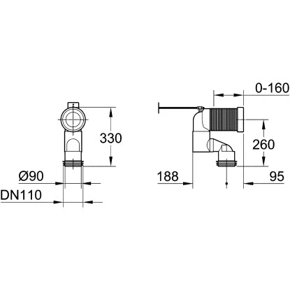 Grohe WC-Ablaufbogen Vertikal 4 Grohe WC-Ablaufbogen Vertikal – Bild 2