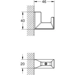 Grohe Bademantelhaken Selection Cube Chrom -Grohe 5217351 4520 2020602 1