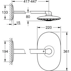 Grohe Kopfbrauseset Rainshower 360 Duo Moon White -Grohe 5286026 4520 1949394 1