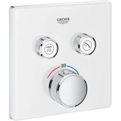 Grohe Thermostat Grohtherm SmartControl Mit 2 Absperrventilen Moon White Eckig