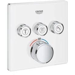 Grohe Thermostat Grohtherm SmartControl Mit 3 Absperrventilen Moon White Eckig