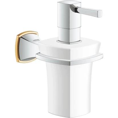 Grohe Halter Grandera Mit Keramik-Seifenspender Chrom/Gold 3 Grohe Halter Grandera Mit Keramik-Seifenspender Chrom/Gold