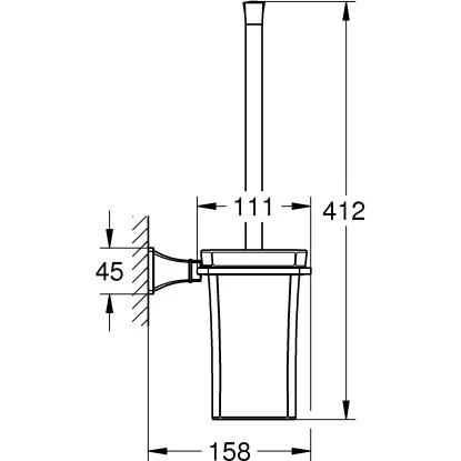 Grohe Toilettenbürstengarnitur Grandera Chrom/Gold 4 Grohe Toilettenbürstengarnitur Grandera Chrom/Gold – Bild 2
