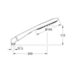 Grohe Handbrause Rainshower Icon 150 Chrom-Granit 2 Strahlarten -Grohe 603160 4520 GroheBrausen 3