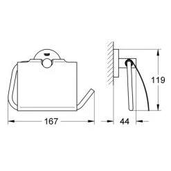 Grohe WC-Papierhalter Essentials Mit Deckel -Grohe 727584 4520 2