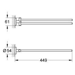 Grohe Handtuchhalter Essentials Silber Metall -Grohe 727587 4520 2