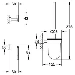 Grohe WC-Set 3 In 1 Essentials Cube -Grohe 727637 4520 2