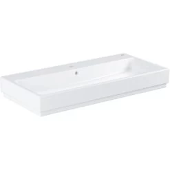 Grohe Waschtisch Cube Keramik 100 Cm Alpinweiß Mit Hahnloch Und Überl. PureGuard