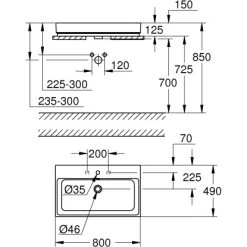 Grohe Aufsatzwaschbecken Cube Keramik 80 Cm Alpinweiß Hahnloch Überl. PureGuard -Grohe 778996 4520 3