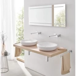 Grohe Aufsatzwaschbecken Essence 60 Cm Alpinweiß Hahnloch Überlauf PureGuard -Grohe 779016 4520 2