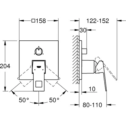 Grohe Einhandbatterie Mit 3-Wege-Umstellung Eurocube Chrom 4 Grohe Einhandbatterie Mit 3-Wege-Umstellung Eurocube Chrom – Bild 2