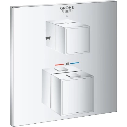 Grohe Thermostat-Wannenbatterie Mit 2-Wege-Umstellung Grohtherm Cube Chrom 3 Grohe Thermostat-Wannenbatterie Mit 2-Wege-Umstellung Grohtherm Cube Chrom
