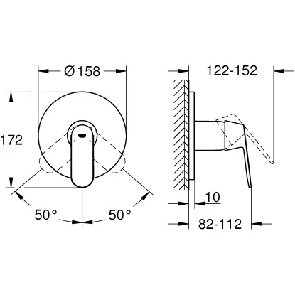 Grohe Einhand-Brausebatterie Eurosmart Cosmopolitan Chrom 4 Grohe Einhand-Brausebatterie Eurosmart Cosmopolitan Chrom – Bild 2