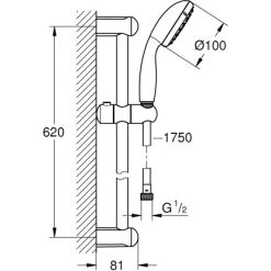 Grohe Brausestangenset Tempesta 100 Chrom -Grohe 792966 4520 3