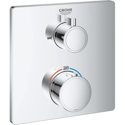 Grohe Thermostat-Wannenbatterie Mit 2-Wege-Umstellung Grohtherm Chrom 3 Grohe Thermostat-Wannenbatterie Mit 2-Wege-Umstellung Grohtherm Chrom