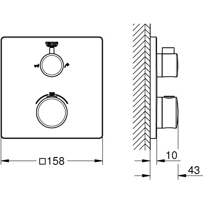 Grohe Thermostat-Wannenbatterie Mit 2-Wege-Umstellung Grohtherm Chrom 4 Grohe Thermostat-Wannenbatterie Mit 2-Wege-Umstellung Grohtherm Chrom – Bild 2