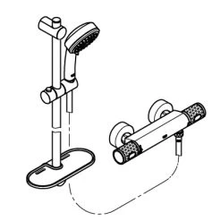 Grohe QuickFix Thermostat-Duschset Precision Feel DN 15 -Grohe lThermostatBrausesetDN15 9