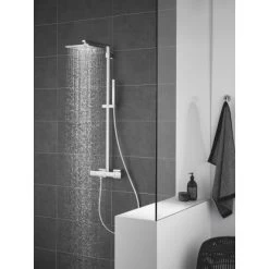 Grohe Überkopfbrause-Set Euphoria Cube 230 Mit Thermostat Chrom -Grohe riacube duschsystem milieu