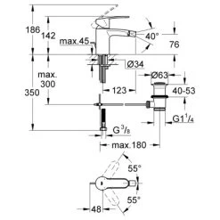 Grohe Eurostyle C Einhand-Bidetbatterie DN 15 -Grohe style einhandbidetbatterie